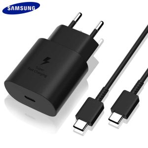 Cargador + cable Samsung ORIGINAL USB-C 25W NEGRO